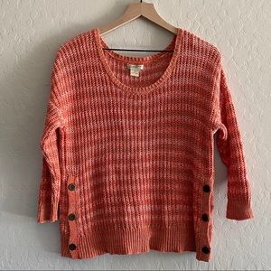 Lucky Brand Coral Three Quarter Length Sweater